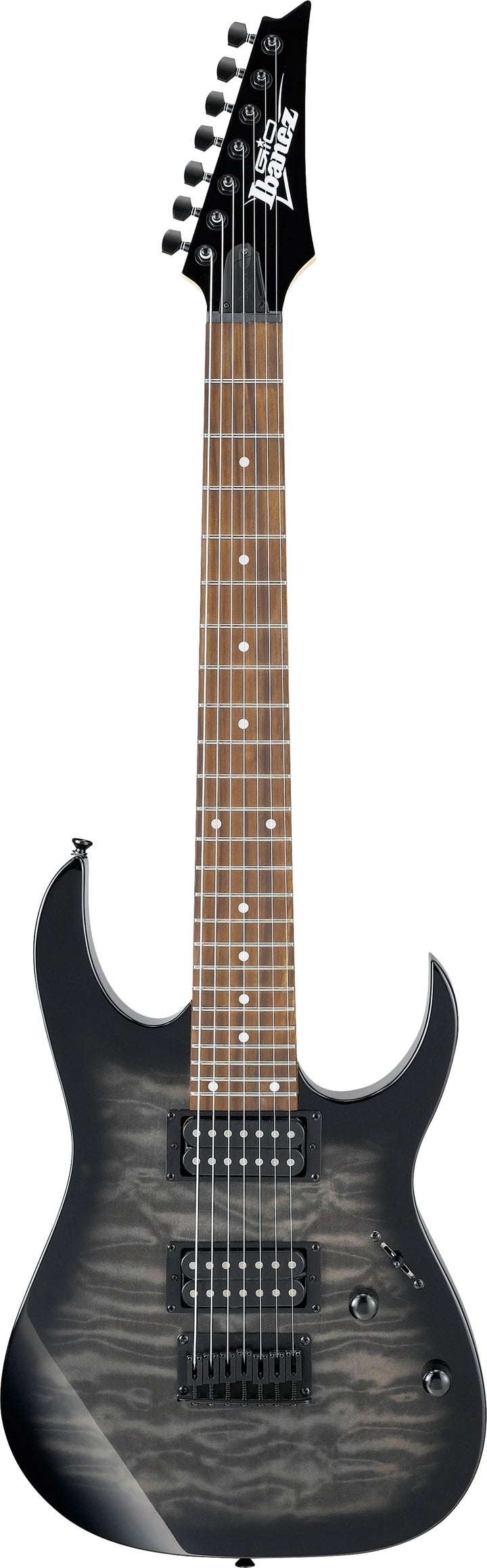 Ibanez GRG7221QATKS 7-string Electric Guitar Transblack 2