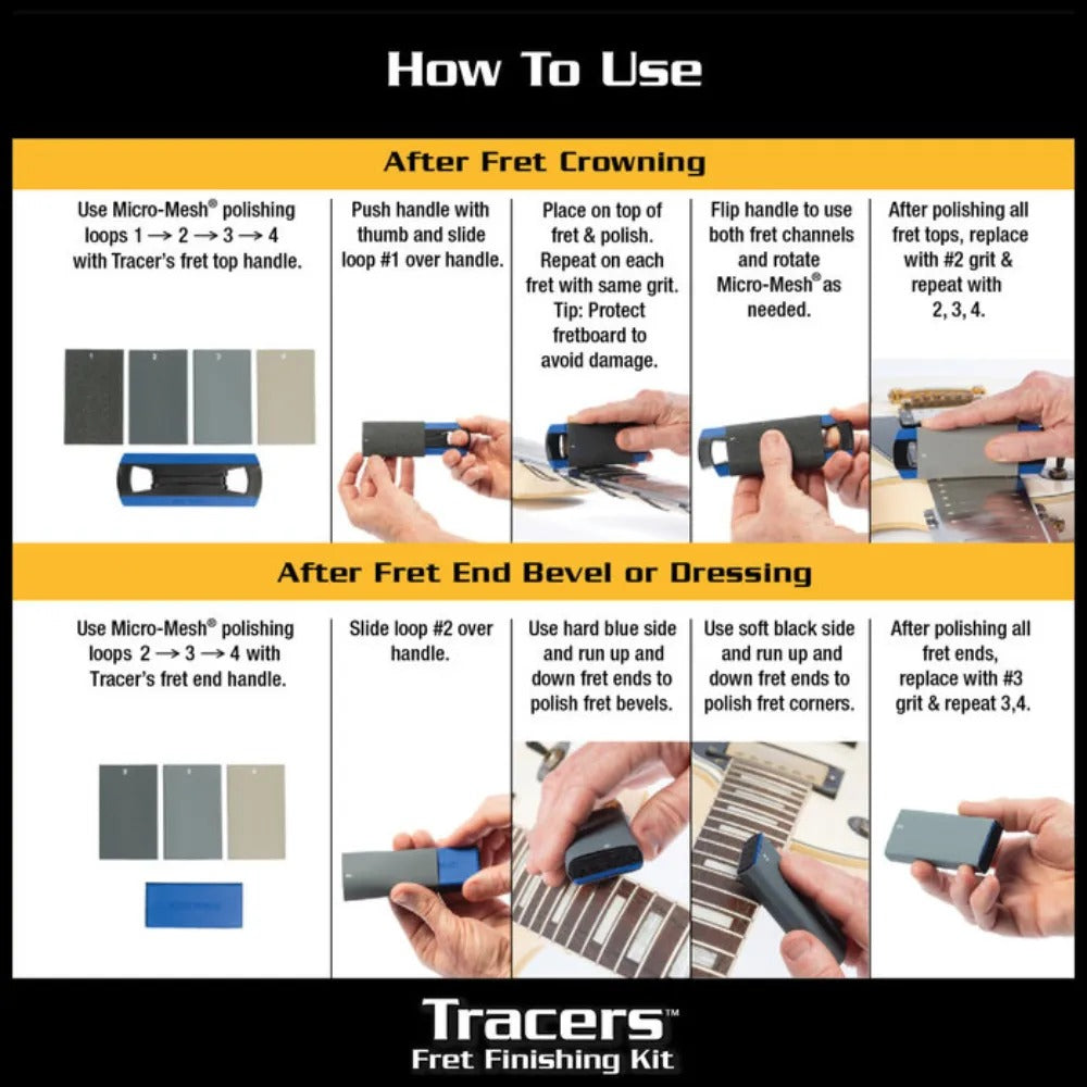 MusicNomad MN860 6-Piece Tracers Fret Finishing Kit 5