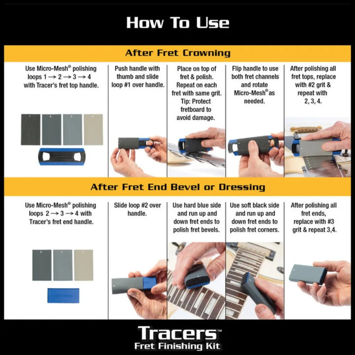 MusicNomad MN860 6-Piece Tracers Fret Finishing Kit 5