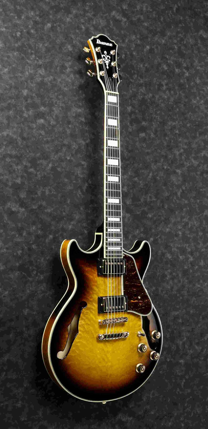Ibanez AM93QMAYS Artcore Expressionist Electric Guitar (Antique Yellow Sunburst)