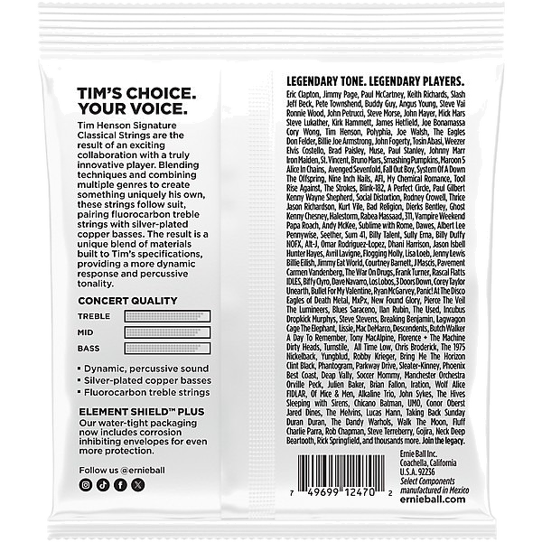 Ernie Ball Tim Henson Signature Classical Guitar Strings - Medium Tension