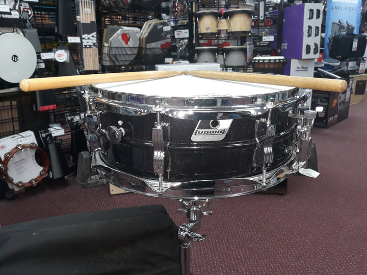 Used Ludwig LM404 Galaxy Snare Drum Kit - With Stand, Case, & Sticks