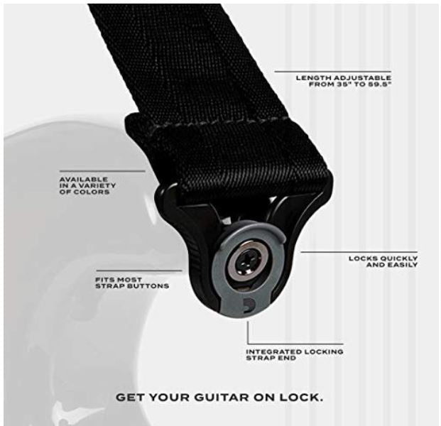 D'Addario PWSAL402 Poly Pro Auto Lock Strap (Blue)