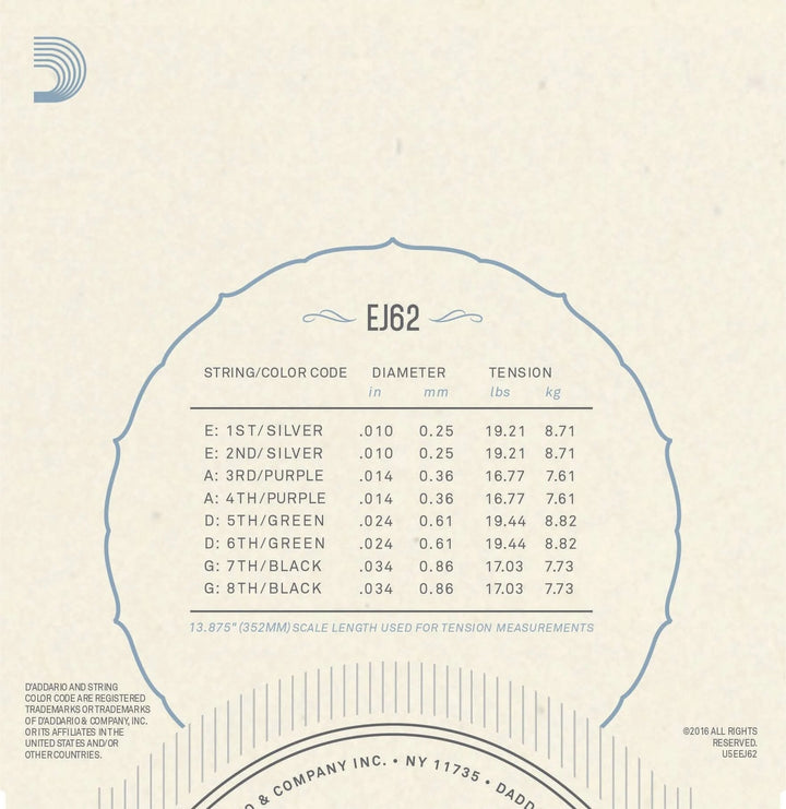 D'Addario EJ62 80/20 Bronze 10-34 Mandolin Strings - Light 2
