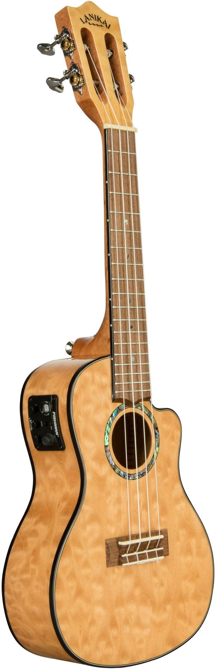 Lanikai QM-NACEC Quilted Maple Acoustic-Electric Concert Ukulele with Foam Case 3