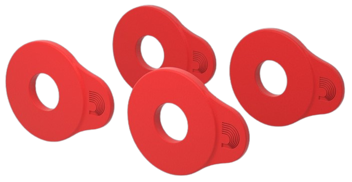 D'Addario Flex Lock Strap Blocks (4-Pack) - Red