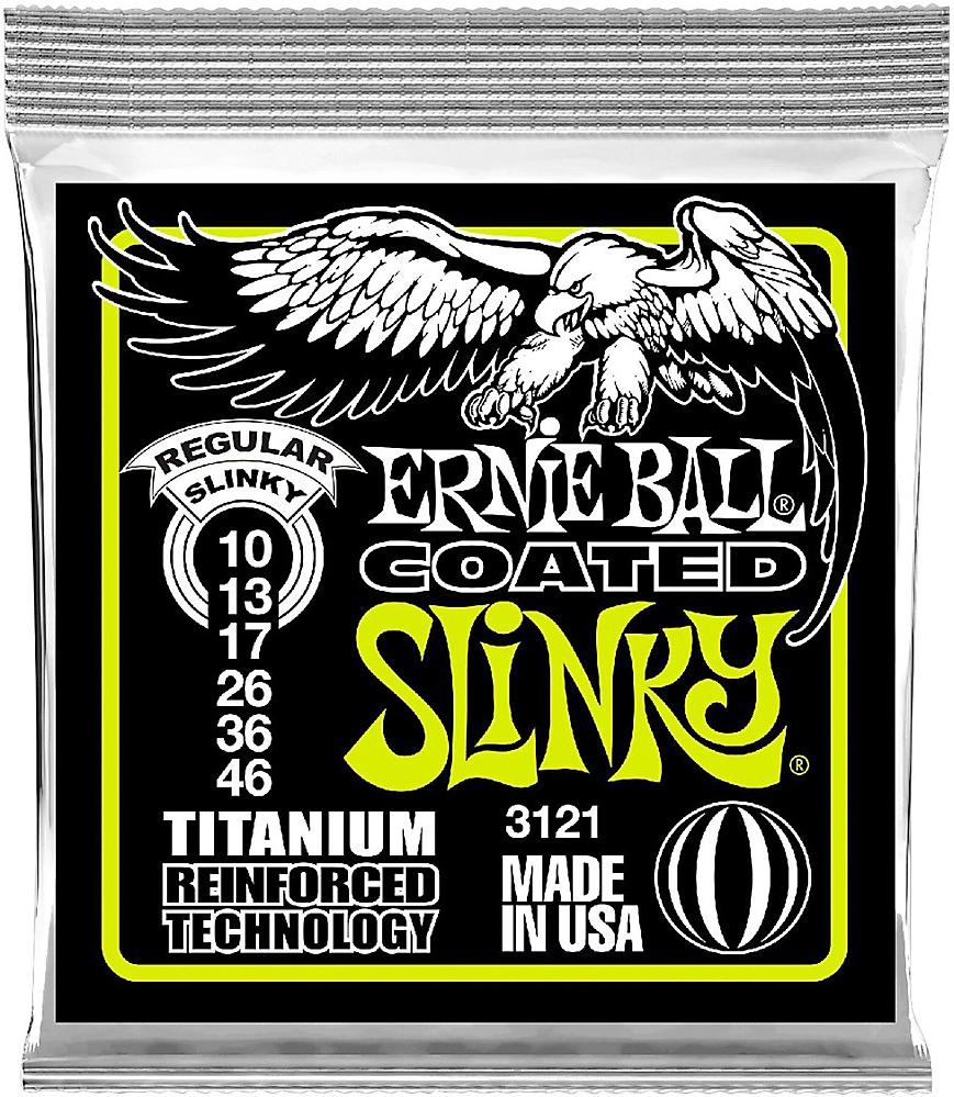 Ernie Ball 3121 Regular Slinky Coated Titanium 10-46 Electric Guitar String Set