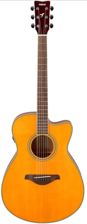 Yamaha FSC-TA TransAcoustic Concert Cutaway Acoustic-Electric Guitar - Vintage Tint 6