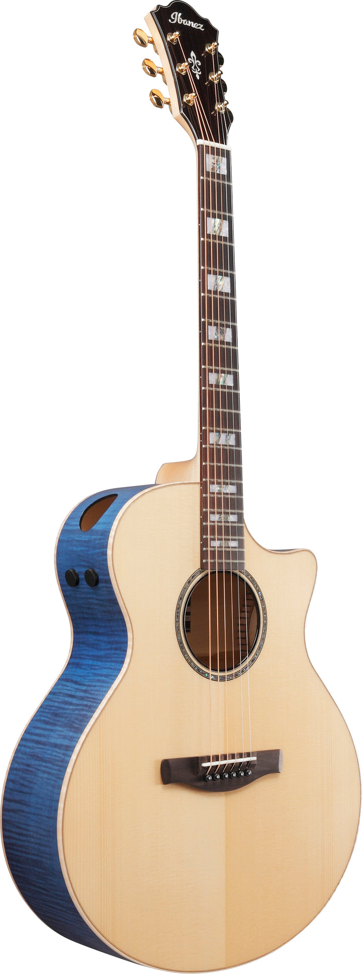 Ibanez AE390NTA Grand Auditorium  Acoustic Electric Guitar - Natural &  Aqua Blue
