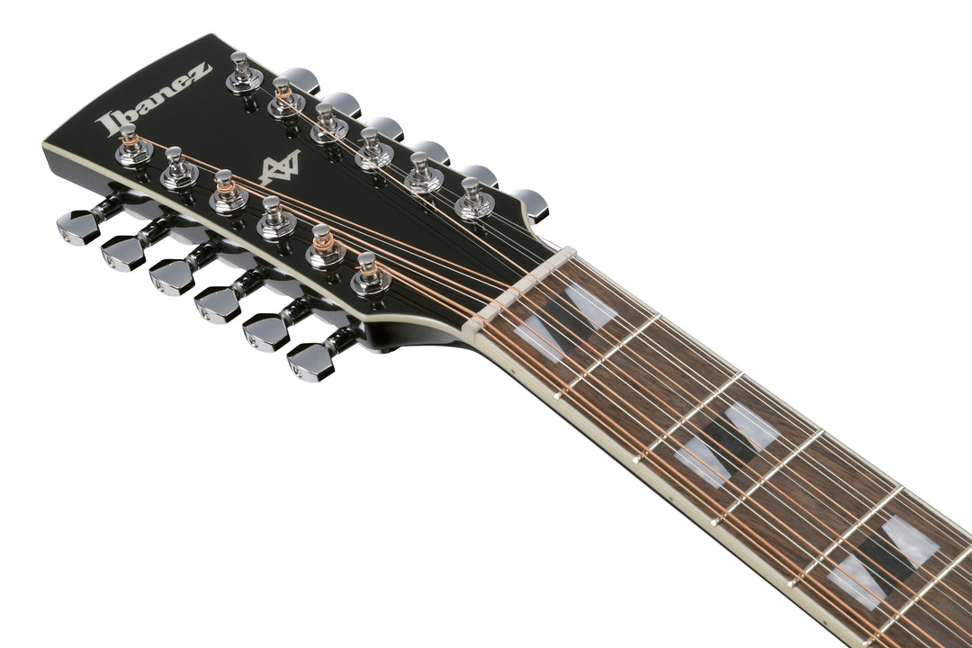 Ibanez AJ7012M1EBK 12-String Acoustic Electric Guitar - Black High Gloss