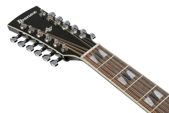 Ibanez AJ7012M1EBK 12-String Acoustic Electric Guitar - Black High Gloss