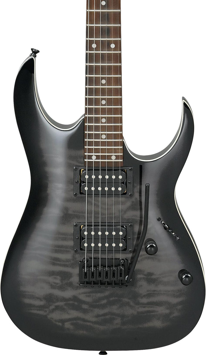 Ibanez GRGA120QATKS Electric Guitar with Quilted Ash Top (Transparent Black)