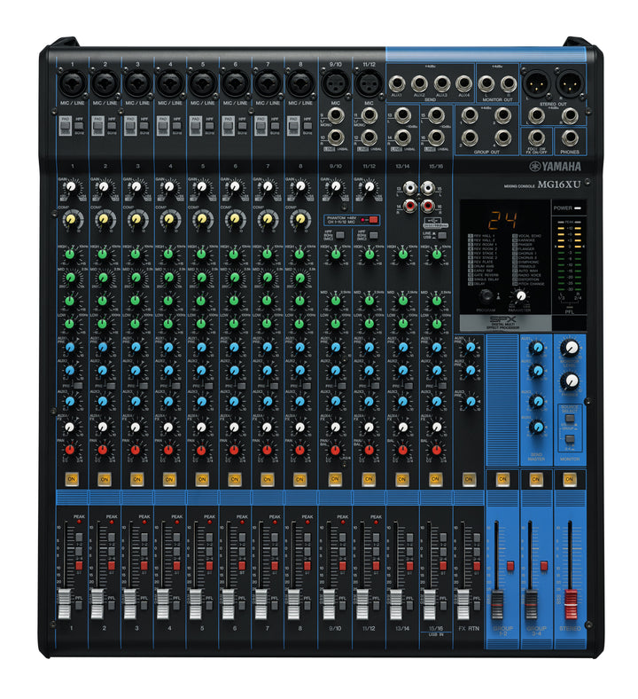 Yamaha MG16XU 16 Channel Mixer with High-Grade Effects & USB (Includes Rack Mount Kit)