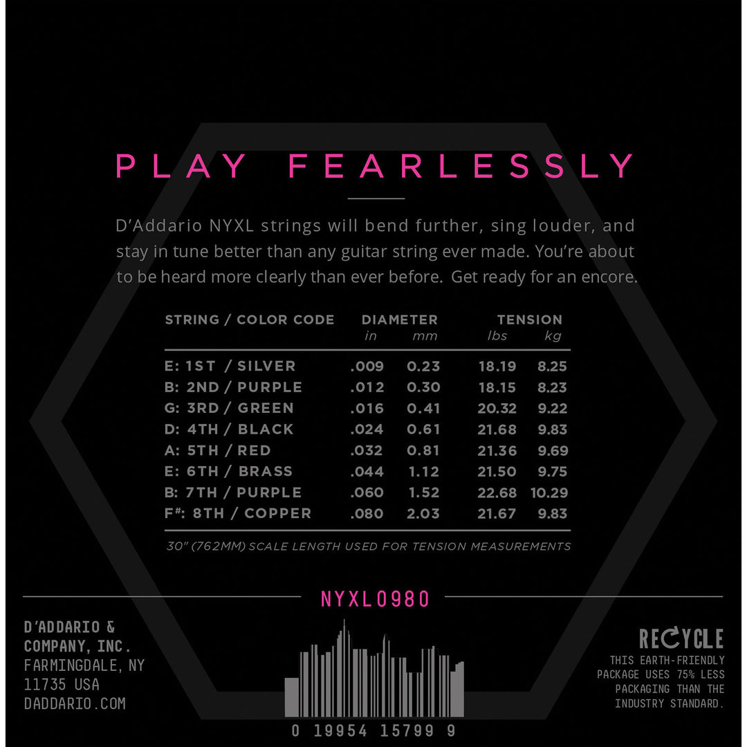 D'Addario NYXL0980 8 string set