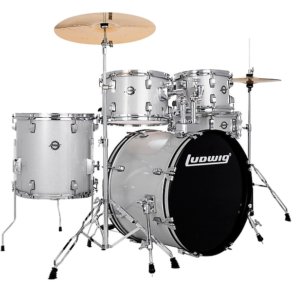 Ludwig LC19015 Accent Fuse 5-Piece Drum Kit (20" Bass Drum) - Silver Sparkle