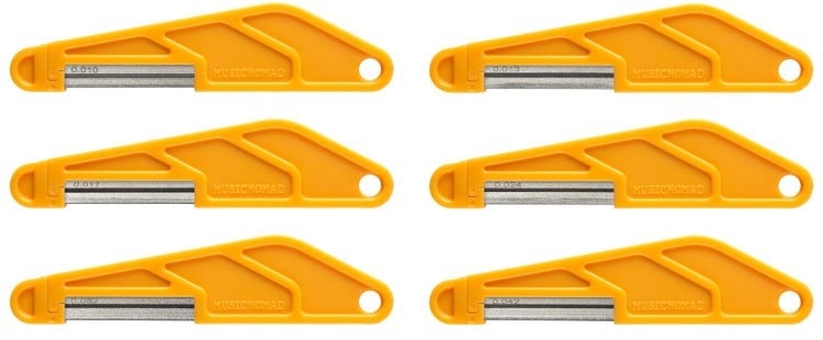 MusicNomad MN667 6-Piece Electric Guitar Diamond Coated Nut File Set - Super Light Strings