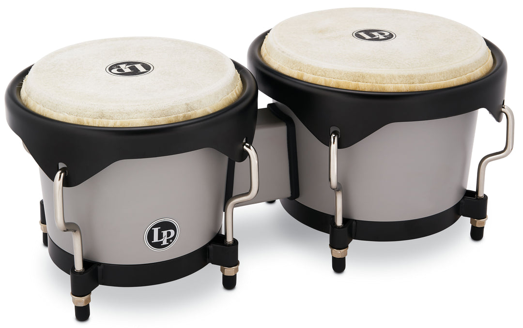Latin Percussion 'Limited Edition' Bongos - Silver Grey With Carry Bag