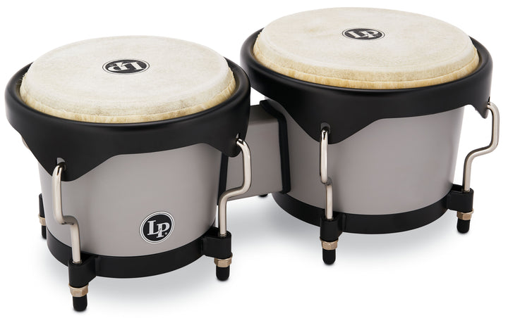 Latin Percussion 'Limited Edition' Bongos - Silver Grey With Carry Bag
