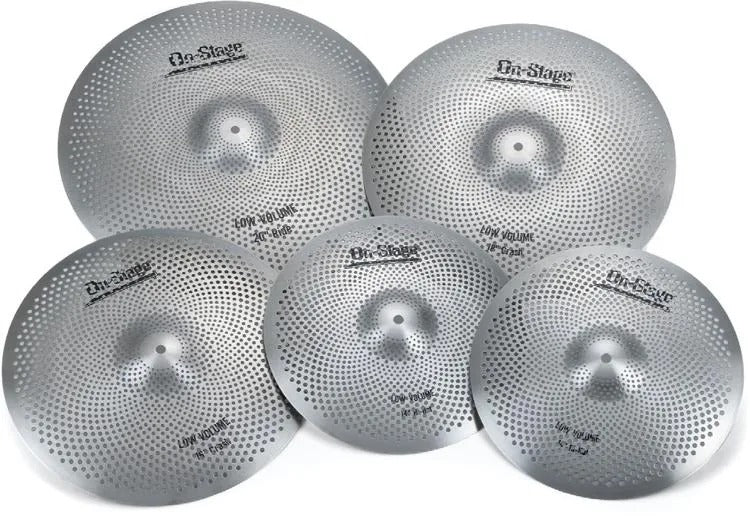 Onstage LVCP5000 Low Volume Cymbals - Stainless Steel