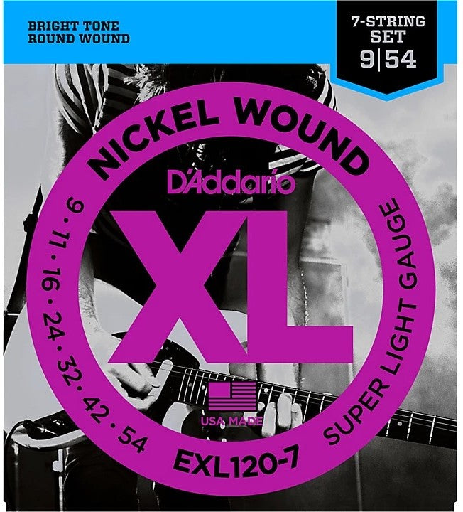 D'Addario EXL120-7 7-String Electric Guitar Strings (9-54)