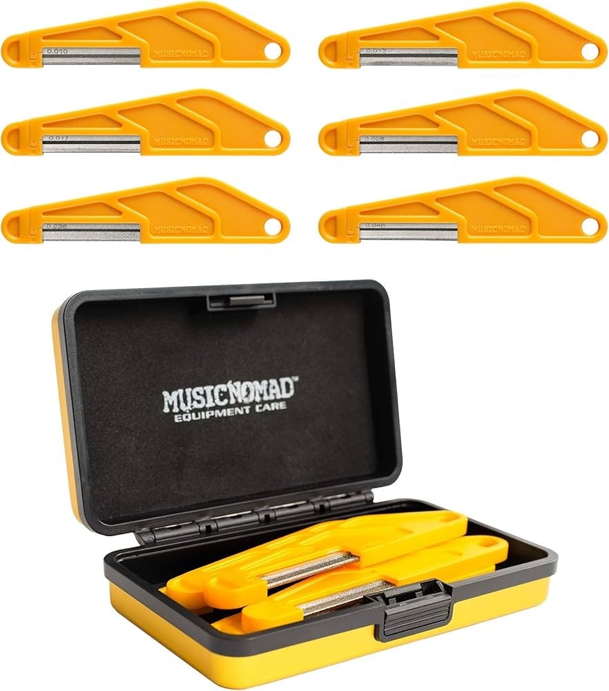 MusicNomad MN667 6-Piece Electric Guitar Diamond Coated Nut File Set - Super Light Strings