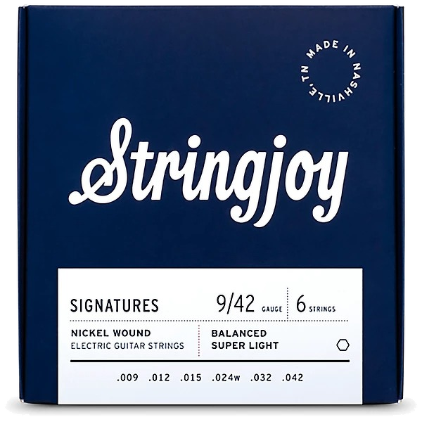 Stringjoy Signatures Balanced Nickel Wound Electric Guitar Strings - Super Light