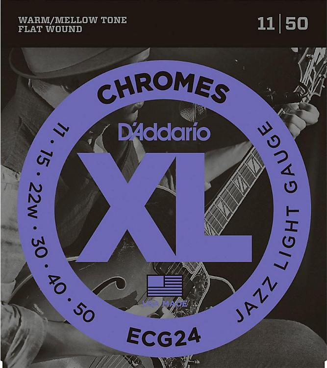 D'Addario ECG24 Chromes Flatwound Electric Guitar Strings - Light (11-50)