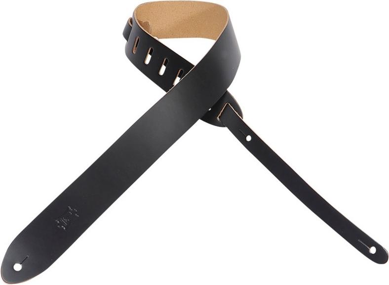 Levy M12-BLK 2\" Wide Black Genuine Leather Guitar Strap
