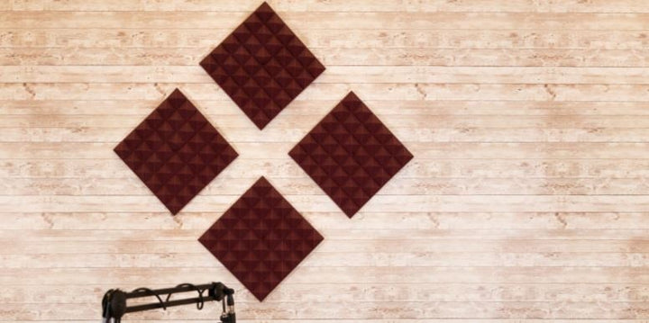 Gator Acoustic Foam Pyramid Panels 2\" 12x12 Burgundy 8-pack (GFW-ACPNL1212PBDY-8PK) 3