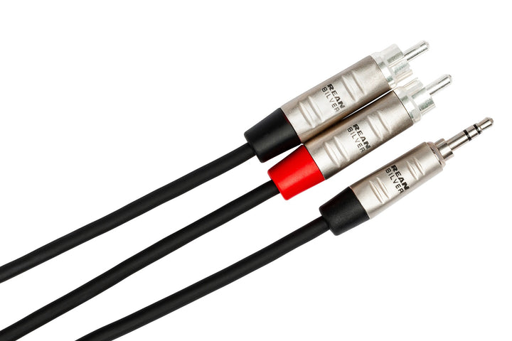 Hosa HMR-003Y 3.5mm TRS to Dual RCA Male Pro Stereo Breakout Cable  - 3 Foot