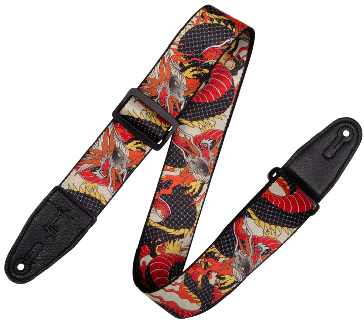 Levys MPD2-123 Polyester Guitar Strap - Traditional Red Dragon