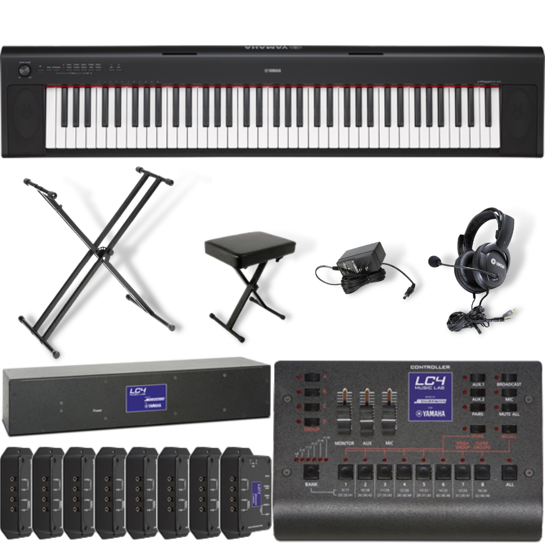 Yamaha LC4 Basic Music Lab for 8 Students and 1 Teacher with Yamaha NP35 Digital Pianos
