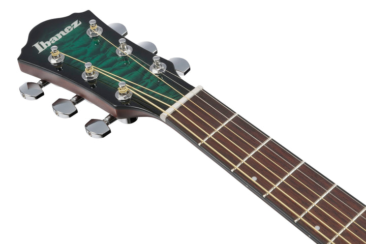 Ibanez AEWC16QATEH Acoustic Electric Guitar - Transparent Emerald Burst 2