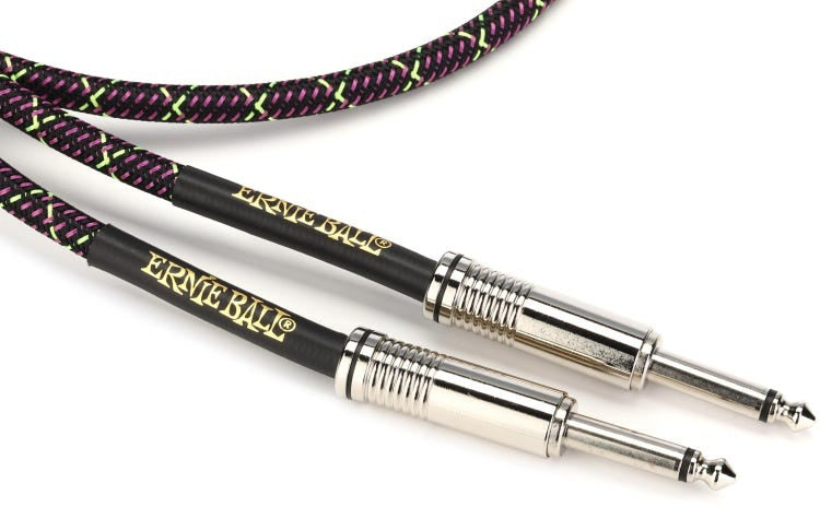 Ernie Ball 10ft Straight/Straight Braided Instrument Cable - Purple Python
