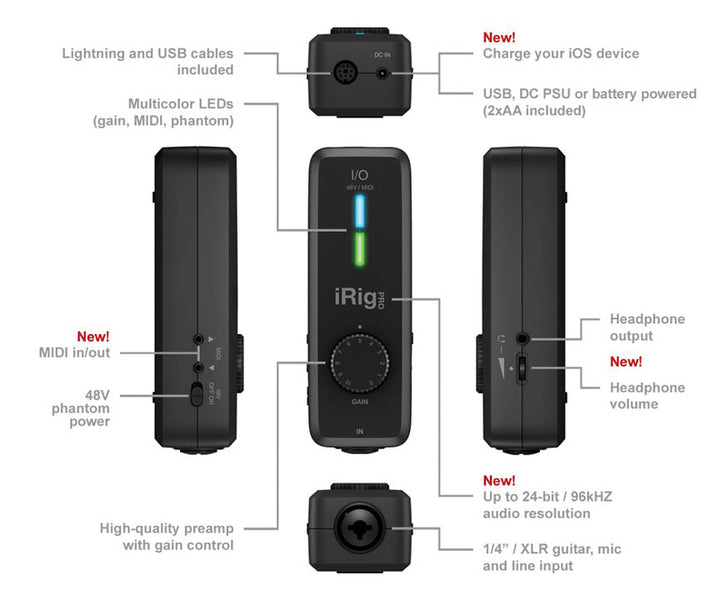 IK Multimedia Irig Pro I/O Audio Interface for iOS/Mac/PC