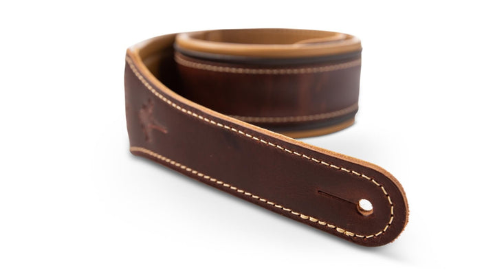 Taylor Ascension 3" Cordovan Leather Guitar Strap - Black/Butterscotch