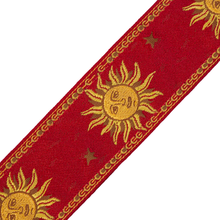 Levys MPJG-SUN-RED 2\" Wide Jacquard Guitar Strap - Red 3