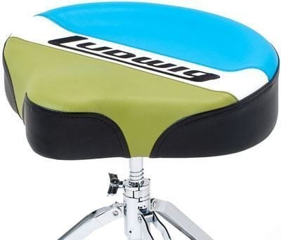 Ludwig Atlas Classic Saddle Drum Throne - Olive/Blue