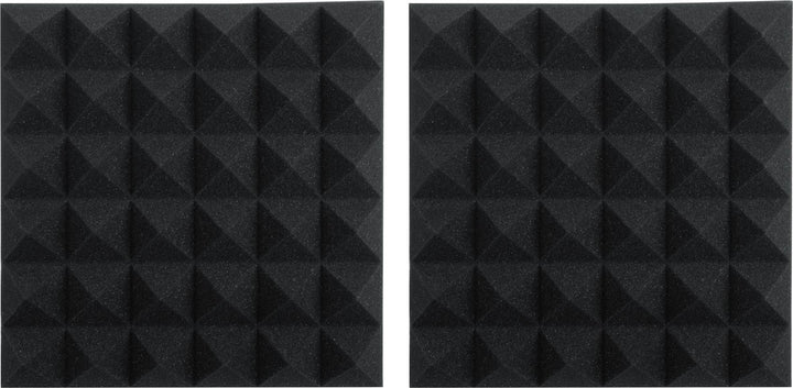 Gator Acoustic Foam Pyramid Panels 2" 12x12 Charcoal 2-pack (GFW-ACPNL1212PCHA-2PK)