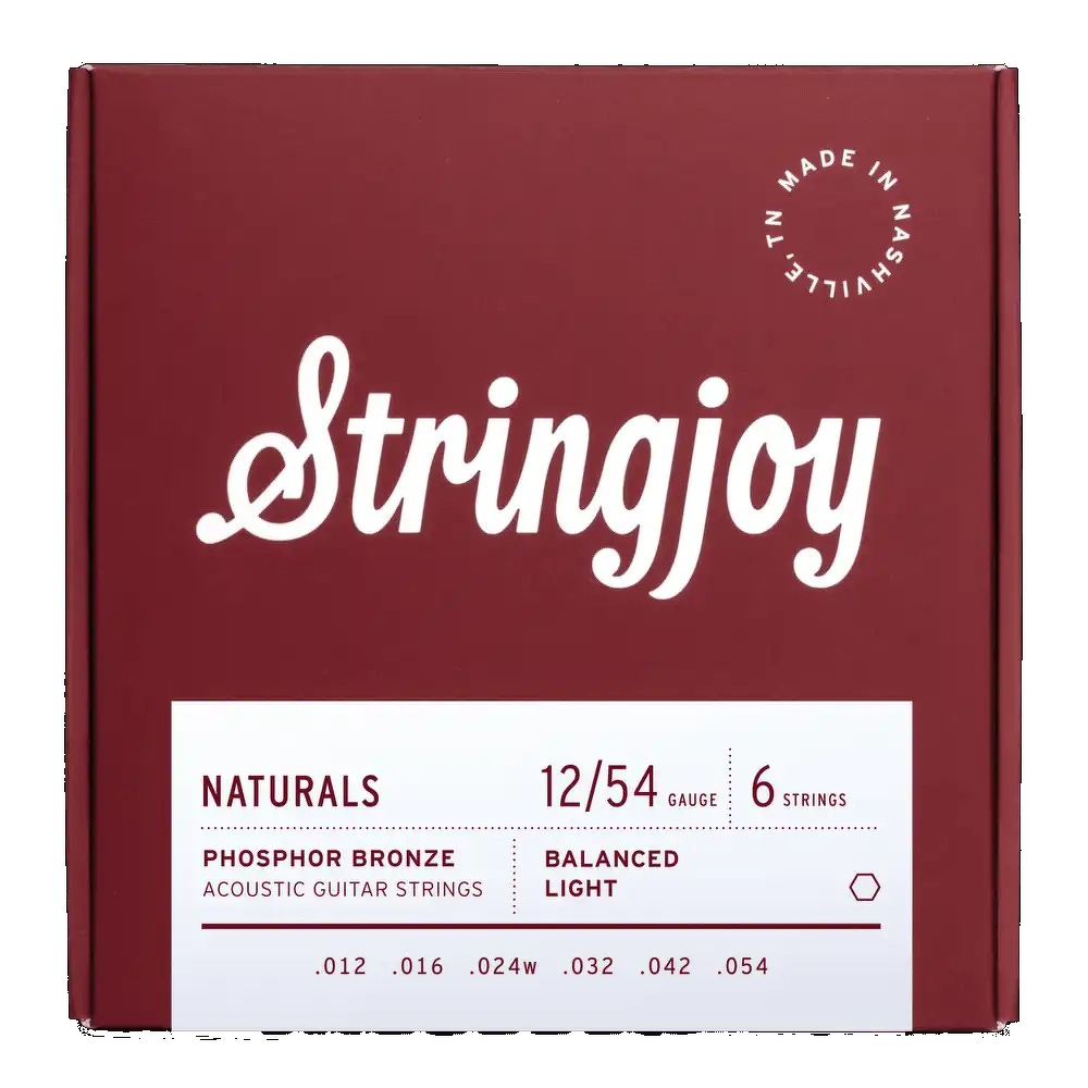 Stringjoy Naturals Phosphor Bronze Acoustic Guitar Strings - Light Gauge