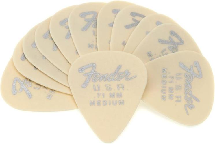 Fender 351 DURA-TONE Delrin Picks .71 12-Pack Olympic White