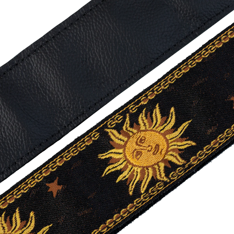 Levys MPJG-SUN-BLK 2\" Wide Jacquard Guitar Strap - Black 2