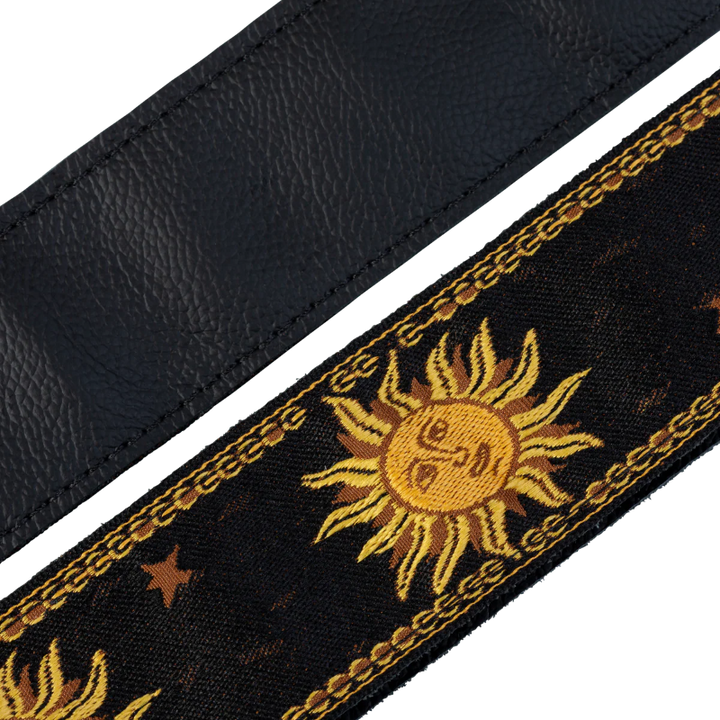 Levys MPJG-SUN-BLK 2\" Wide Jacquard Guitar Strap - Black 2