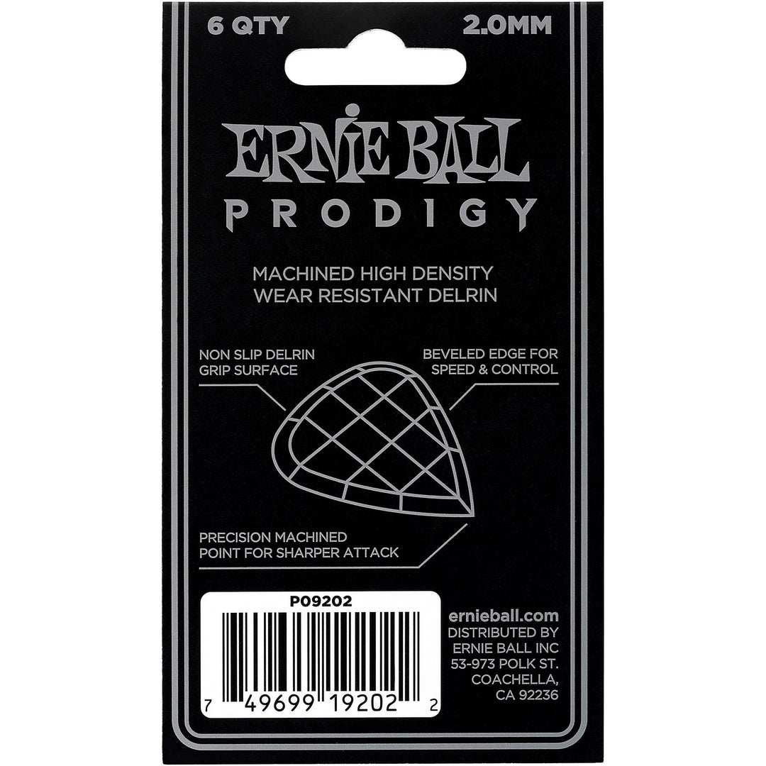 Ernie Ball Prodigy 2.0mm Picks (White) - 6 Pack 3