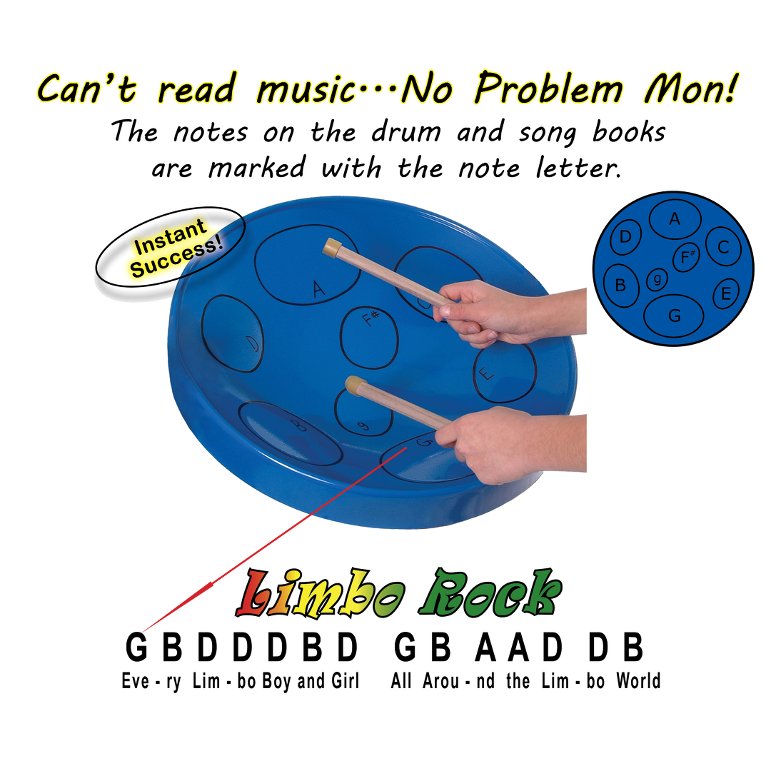 Jumbie Jam Steel Drum Kit - Metal Z-Floor Stand - Purple Pan (G) 3