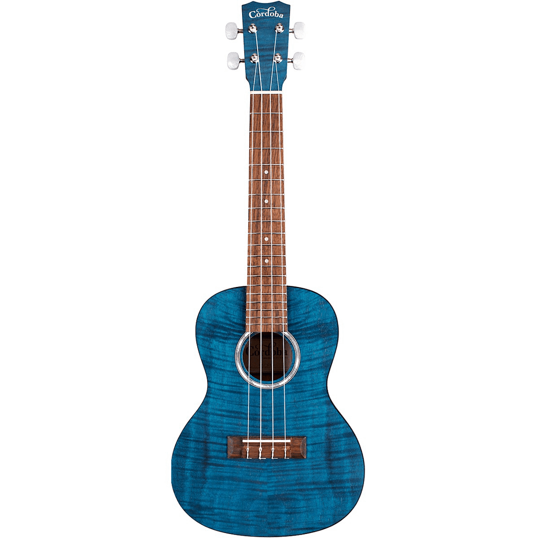 Cordoba 15-CFM Flame-Top Ukulele (Sapphire Blue)