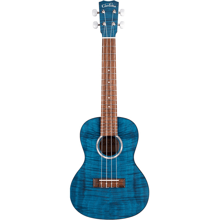 Cordoba 15-CFM Flame-Top Ukulele (Sapphire Blue)