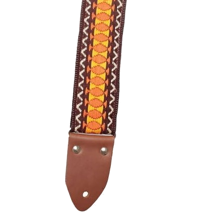 Henry Heller 2\" Deluxe Vintage Series Jacquard Guitar Strap - Brown 3