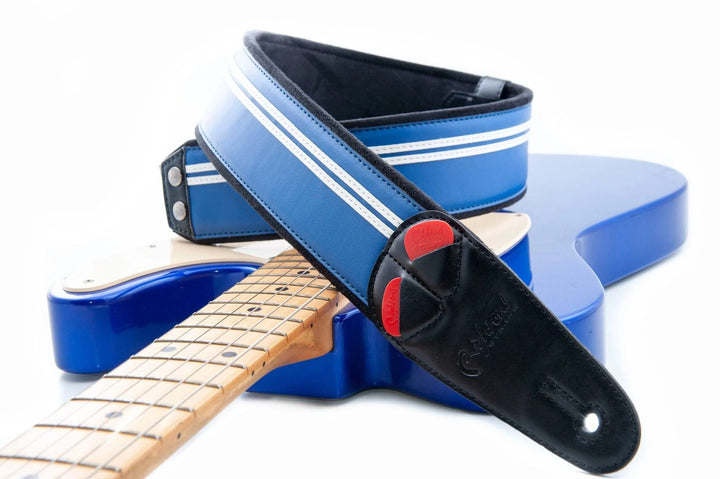 RightOn! Mojo Vegan Guitar Strap - Race Blue 2