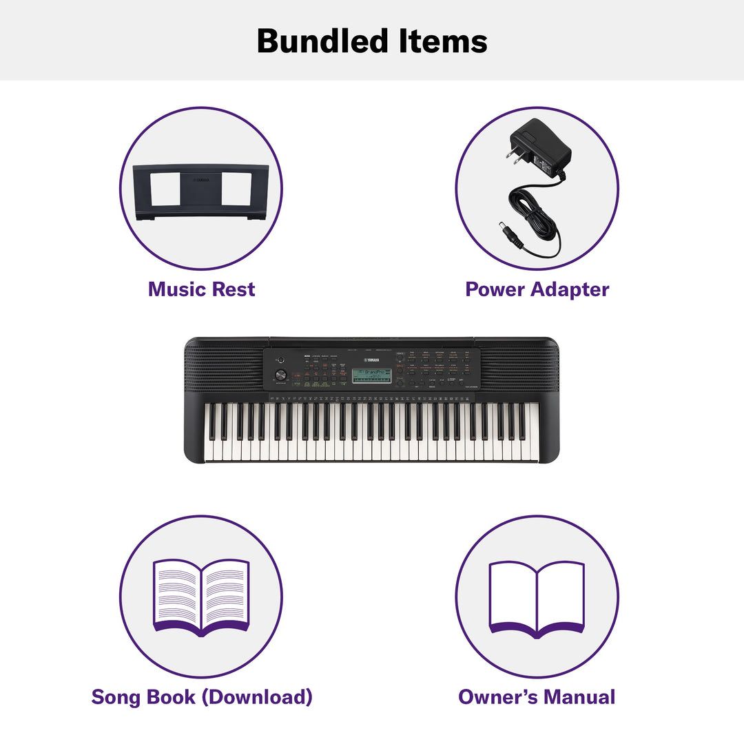 Yamaha PSRE283 61-Key Portable Keyboard - With AC Adapter 6
